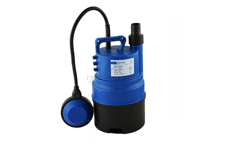 Насос дренажный UNIPUMP SUB 209 P - 0,2 кВт (однофазный, Hmax 4,2 м, Qmax 40 л/мин, кабель 10 м)