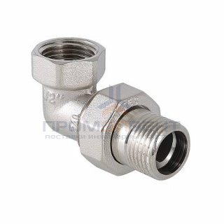 Сгон разъемный угловой VALTEC VTr.098 - 1" (резьба внутренняя/наружная, латунь никелированная)