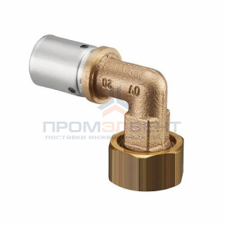 Переход на накидную гайку угловой Oventrop Cofit P - 16x2.0 x 1/2" (прессовой, бронза)