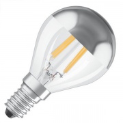 Лампа с зеркальным покрытием Osram LED PCL P34 MIRROR 4W/827 230V E14 (SILVER) филаментный шарик