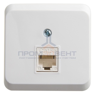 Розетка компьютерная RJ45 кат.5E Этюд белая [уп 17 шт]