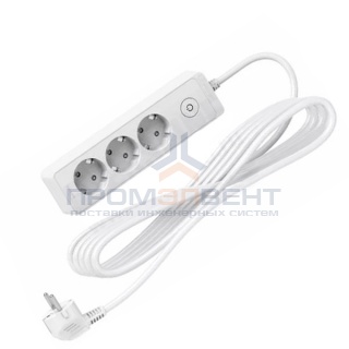 Удлинитель Schneider Electric 3 розетки 2К+З, кабель 3м, белый