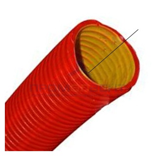 Труба гибкая двустенная для кабельной канализации д.50мм, цвет красный, с протяжкой [бухта 150м]