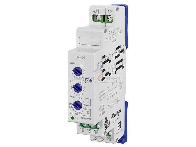 Реле времени РВО-26 ACDC24-240В 0,1с - 9,9мин УХЛ4  на DIN-рейку