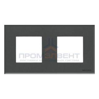 Рамка 2-постовая, 2-модульная, серия Zenit, стекло Графит